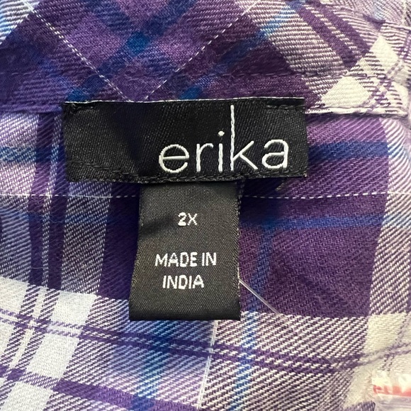 NWT Erika long sleeve button down shirt size 2x mystical violet color - Picture 2 of 6